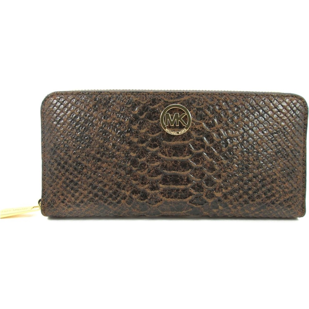 Michael Kors | Brown Python Embossed Genuine Leat… - image 1